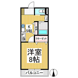 プレスティージュIV号館 1Kの間取図画像