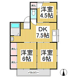 マンションラトーレA 3DKの間取図画像