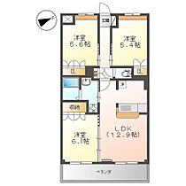 愛瑠 202 ｜ 広島県福山市新涯町3丁目11-41（賃貸マンション3LDK・2階・66.78㎡） その2