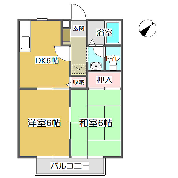 ビーラインアワネ　A 202｜広島県福山市川口町2丁目(賃貸アパート2DK・2階・40.92㎡)の写真 その2