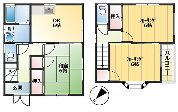 あけぼの住宅II B-4棟｜広島県福山市曙町2丁目(賃貸一戸建3DK・1階・62.10㎡)の写真 その2