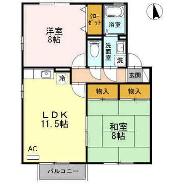 サザンローズサトウ 203｜広島県福山市東川口町4丁目(賃貸アパート2LDK・2階・61.82㎡)の写真 その2