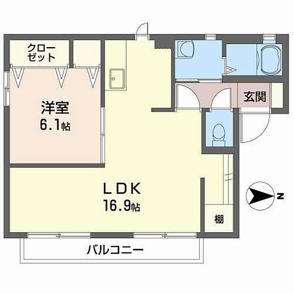 ラ・パルテール 参番館 彩 101｜広島県福山市東手城町2丁目(賃貸アパート1LDK・1階・50.07㎡)の写真 その2