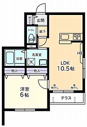 メゾン　ブリランテ 1階1LDKの間取り