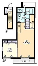 ＣＯＣＯＲＯ61113 2階1LDKの間取り