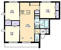 カロリナ 1階3LDKの間取り