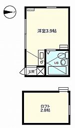 エクレール千歳烏山 ワンルームの間取図画像