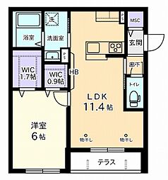マルベリーメゾン 1LDKの間取図画像