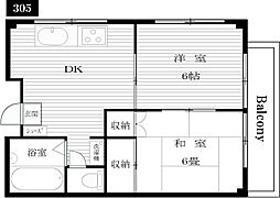 レジデンス 2DKの間取図画像
