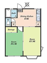 サンハピネス 2Kの間取図画像