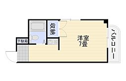 コンフォルトK 2階ワンルームの間取り