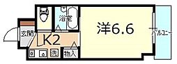 スカイハイツ中央 1Kの間取図画像