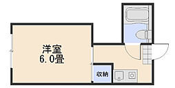 かわいビル 4階1Kの間取り