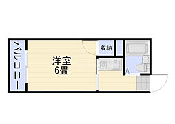 アスカビル 1Kの間取図画像