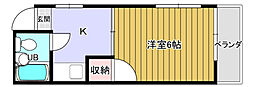ホワイトハイム 1Kの間取図画像