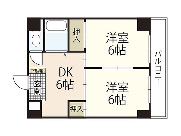 SKビル河原町 ｜広島県広島市中区河原町(賃貸マンション2DK・2階・36.72㎡)の写真 その2