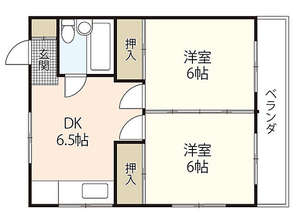 休石ビル ｜広島県広島市安佐南区長束3丁目(賃貸マンション2DK・1階・40.00㎡)の写真 その2