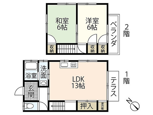 桑田借家 0001｜広島県広島市西区庚午北1丁目(賃貸アパート3DK・1階・60.23㎡)の写真 その2