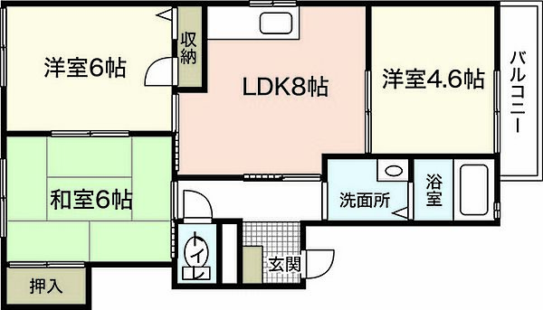 コーポヨーコーナカヤ ｜広島県広島市安佐南区祇園2丁目(賃貸アパート3DK・2階・53.00㎡)の写真 その2