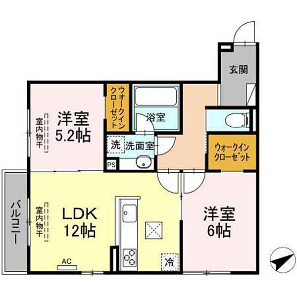 ワイズ古市 ｜広島県広島市安佐南区古市3丁目(賃貸アパート2LDK・1階・58.25㎡)の写真 その2