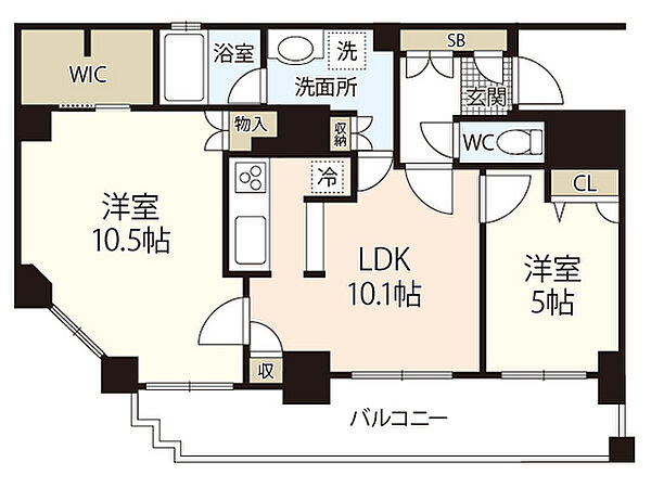 ジェイシティ八丁堀 ｜広島県広島市中区八丁堀(賃貸マンション2LDK・5階・61.04㎡)の写真 その2