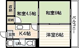 大宮グリーンハイツ 3Kの間取図画像