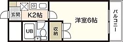 カーサ駅前 1階1Kの間取り