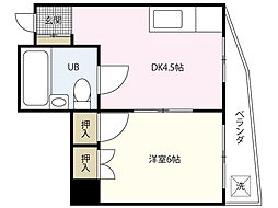 木原・住吉ビル 1DKの間取図画像