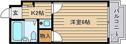 サンシャイン隅の浜 3階1Kの間取り