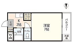 T.R.M.マンション 3階1Kの間取り