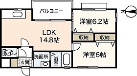 長楽寺マンションII号館  ｜ 広島県広島市安佐南区長楽寺1丁目（賃貸マンション2LDK・2階・56.22㎡） その2