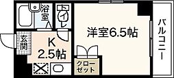 エスポワール牧村 4階1Kの間取り