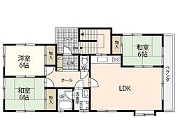 牛田早稲田1丁目アパート 2階3LDKの間取り