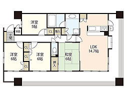 パークヒルズ二葉通り 3階4LDKの間取り