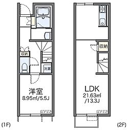 レオネクストクレール住吉II 1階1LDKの間取り