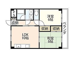 ハーシオンフルタII 3階2LDKの間取り