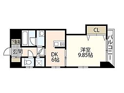 Ｔヴェッセル 4階1DKの間取り