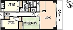 シーブリーズ東原壱番館 8階3LDKの間取り