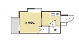 ハイネス江波 4階1Kの間取り