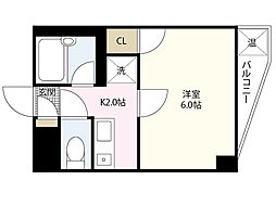 三光ビル 3階1Kの間取り