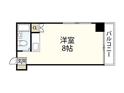 第8やたがいビル 7階ワンルームの間取り