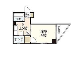 長森ビル 4階1Kの間取り