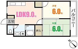 森田ビル？1 3階2LDKの間取り