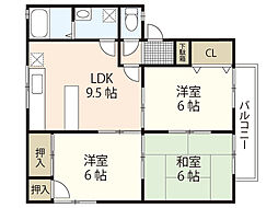 セジュール加美　Ａ棟 2階3DKの間取り