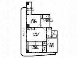 パークヒルズ6番館 4階3LDKの間取り