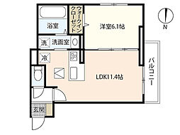 camphoraI 2階1LDKの間取り