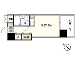 朝日プラザアムネット天満町 10階ワンルームの間取り