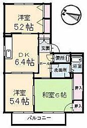クレール五日市駅前　Ｂ棟 1階3DKの間取り