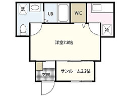 RAFFLES 1階1Kの間取り