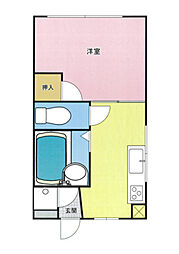 上田ビル 2階1DKの間取り